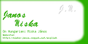janos miska business card